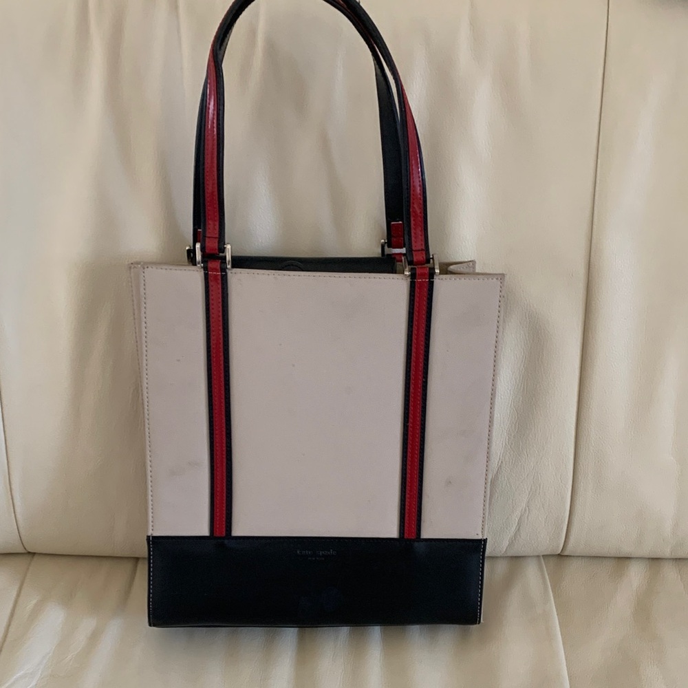 Kate Spade Black, Cream, and Red Tote